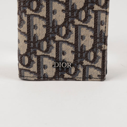 DIOR Männer Oblique Jacquard 2-Fach Kartenetui Beige Schwarz 157594393