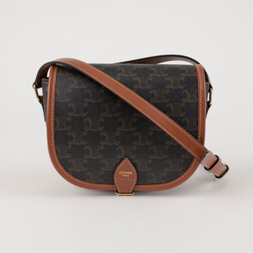 CELINE トリオペ キャンバス ミディアム ポルコバッグ ブラウン 157640345