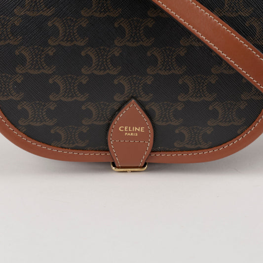 CELINE Triofe Canvas Medium Polko Bag Tan 157640345