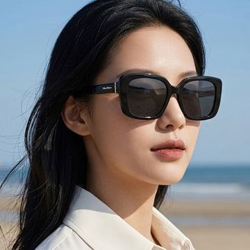 MAXMARA Sonnenbrille MM0155 K 01A Luxus Hornrahmen Rechteck Damen Herren Mode 157869796