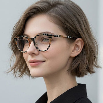 BURBERRY Brille Rahmen BE2429 F 4163 Karomuster Rund Horn für Herren und Damen 157869898