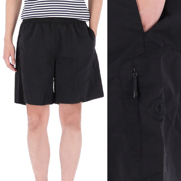 MONCLER Schwarze Logo-Patch Schwimmshorts 157870811