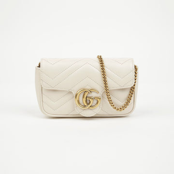 GUCCI Marmont Matelassé Super Mini Tasche Weiß 157547998