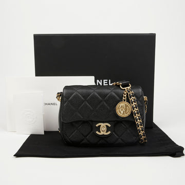 CHANEL Mini Flap Schultertasche mit Caviar CC-Logo AS2482 157548368