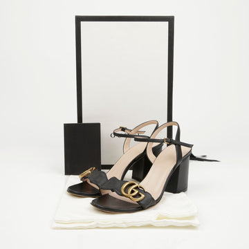 GUCCI レザー ミッドヒール サンダル ブラック 157669253