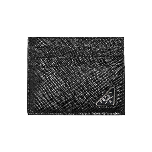 PRADA Saffiano Kartenetui 2MC223 All Black Dreiecks-Logo Offenes Format 149783150