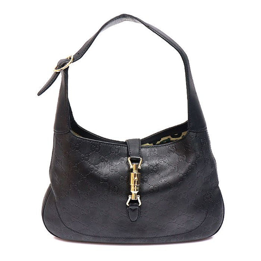 GUCCI Schwarze GG Sima Leder Jackie Hobo Schultertasche 137335 157892606 [P]