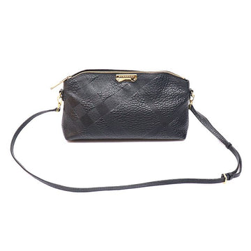 Burberry Black Grained Calfskin Check Clutch Crossbody Bag 39394141 157892619 [P]