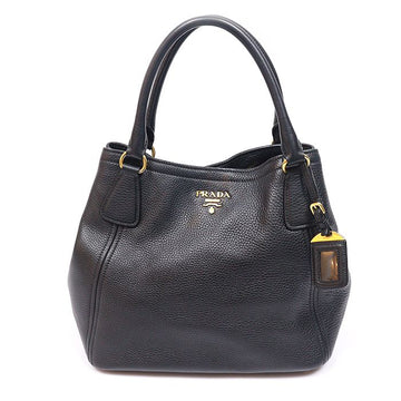 PRADA ブラック ヴィテロ ダイノ ゴールド レタリング トートバッグ 2534 157892638 [P]