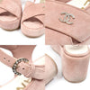 CHANEL Wedgesandalen aus hellrosa Wildleder mit CC-Logo 37 157893330 [P]