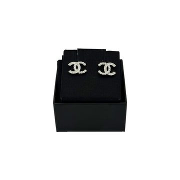 CHANEL Pearl Crystal Earrings with CC Logo ABD478 157899872 [P]