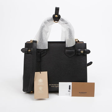 BURBERRY Haus Check Banner Kleine Tote Tasche Schwarz 157550592 [P]