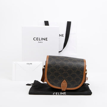 CELINE トリオペ キャンバス ミディアム ポルコバッグ タン 157639450 [P]