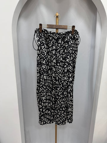 Balenciaga Drawstring Logo Print Skirt 157910618 [P]