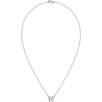 HERMES Mini Pop-Ach Necklace H147992FP55 Maronglaze Palladium Silber 148462345 [P]