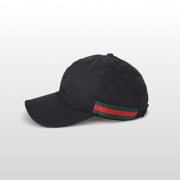 Gucci Black 200035 GG Canvas Web Loop Baseball Cap 157910898 [P]