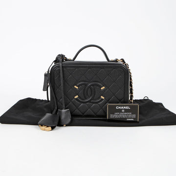 CHANEL Caviar Cosmetic Medium Tote Shoulder Bag A93343 156259210 [P]