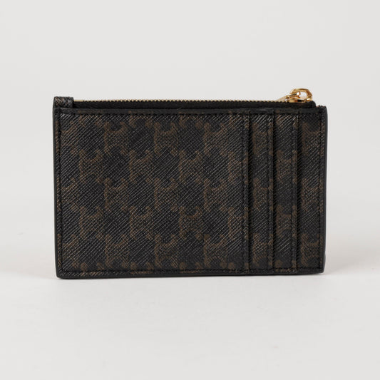 CELINE Reißverschluss-Kartenhalter aus Canvas und Lammleder in Tan 157229794 [P]