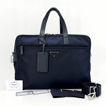 Prada Nylon Saffiano Briefcase Tote Bag Navy (2VE407) 157911354 [P]