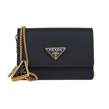 Prada Saffiano Leather Card Holder Chain Crossbody Bag 37456 157912358 [P]