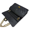 CHANEL Vintage 2.55 Medium Flap Shoulder Bag Gold Black 157912913 [P]
