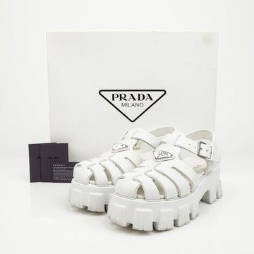 PRADA Dreieckige Form Gummi Damen Sandalen Weiß 157797255 [P]