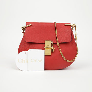 CHLOE Kleine Drew Ketten Tasche Rot 157820437 [P]