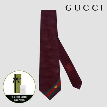 Gucci Web Bee Tie Burgundy stamp: 456510 4E002 6266 127476250 [P]