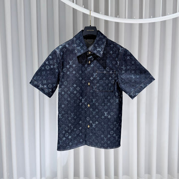 LOUIS VUITTON (S+/M) / 新作モノグラムデニム半袖シャツジャケット 157935894 [P]