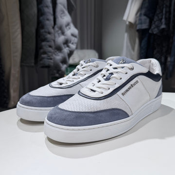 STEFANO RICCI Metalllogo Leder Wildledersneaker Weiß 157936858 [P]