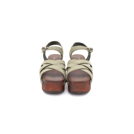 CHANEL Fabric Strap Platform Clog Sandals G32387 77090191 157946707 [P]