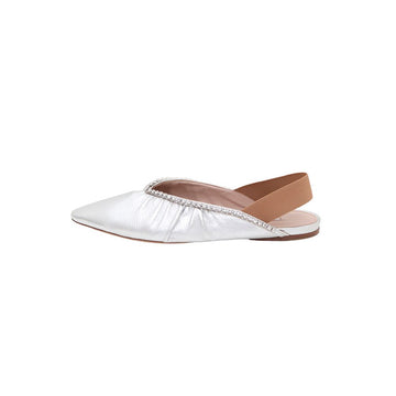MIU MIU Cubic Silber Band Slingback Flachschuhe 5F919C kk47123742 157946750 [P]