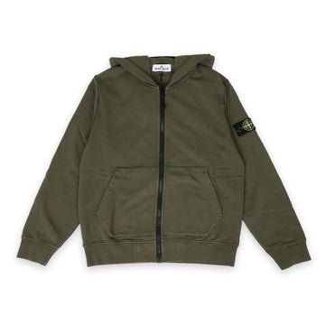 Bobo Choses Stone Kids Wappen Patch Hooded Zip Jacket (Military Green) K1S16 6100010 S0040 V0054 124604123 [P]