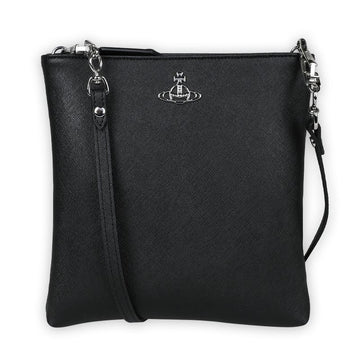 VIVIENNE WESTWOOD Damen Saffiano Leder Quadrat Crossbody Tasche (Schwarz) 48030008U S0021 N401 127291957 [P]