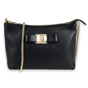 SALVATORE FERRAGAMO フェラガモ レディース バーラ ボウ レザー ミニ ショルダーバッグ (ブラック) 220819 780217 002 133004897 [P]