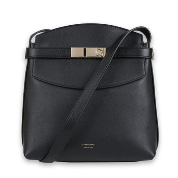 SALVATORE FERRAGAMO HUG METALLSCHNALLE LEDER CROSSBODY TASCHEN (SCHWARZ) 219912 0780872 133624802 [P]