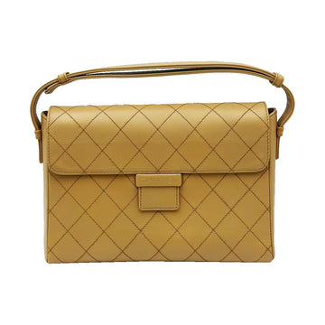 CHANEL ベージュ ダイヤ スティッチ ヴィンテージ ショルダーバッグ (5番代) 72717162 [P]