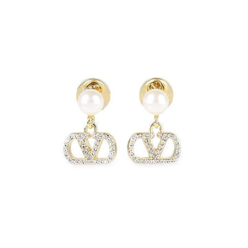 VALENTINO 女性 Vロゴ クリスタル アクセサリー ピアス 152600939 [P]