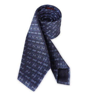 GUCCI Herren Seidenkrawatte mit Horsebit Jacquard (Marineblau) 4169 152920676 [P]