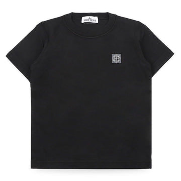 Stone Island Kids Logo Patch Round Neck Short Sleeve (Black) L1S16 2100005 S0050 V0029 152922400 [P]