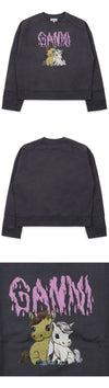 Ganni Women's Isoli Jersey Sweatshirt (Charcoal) A1060018 252 154211943 [P]