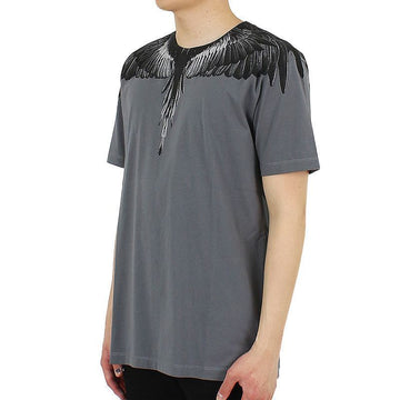 Marcelo Burlon Men's Wings Short Sleeve T-Shirt (Gray/Black) CMAA018R20JER006 1110 156487892 [P]