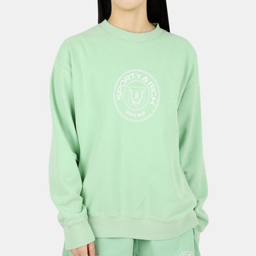 SPORTY & RICH 22 S/S Unisex Club Sweatshirt (Sage/White) 54765625 [P]