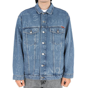 Martine Rose Men's Logo Printed Denim Jacket (Blue) CMRSS23 201 BLUESTREETNAMES 54766031 [P]