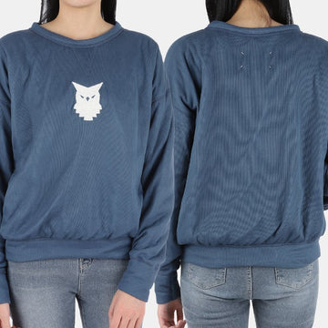 MAISON MARGIELA マルジェラ レディース フクロウ ラウンドネック トレーナー（ブルー） 470 54767198 [P]