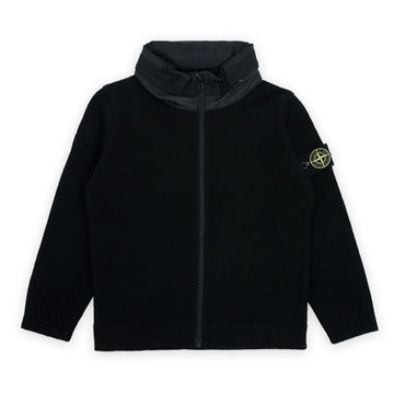 STONE ISLAND ストーン キッズ ワッペン パッチ ハイネック ニット ジップアップ ジャケット (ブラック) 7916513Z1 V0029 63658699 [P]