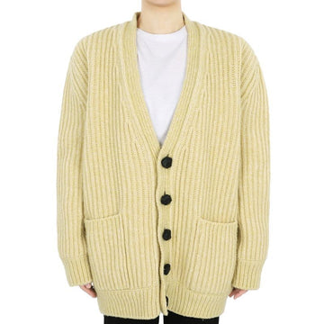 Bottega Veneta Women's Elbow Patch V-Neck Cardigan (Yellow) 751957 V3DT0 7400 68387258 [P]