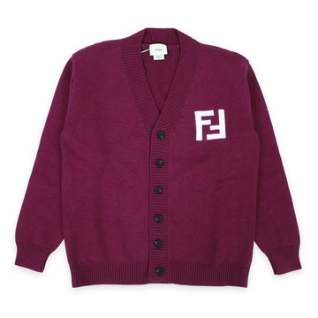FENDI FF Logo V-Neck Cardigan für Kinder (Bordeaux) JUG152 AOCH F1MTW 75315018 [P]