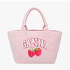 GANNI ラズベリー ブークル ロゴ ミディアム ショッパーバッグ トートバッグ 157965312 [P]