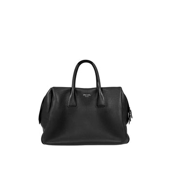 PRADA Reisetasche mit Dreieckslogo aus genarbtem Leder Schwarz 2VC035 157966330 [P]